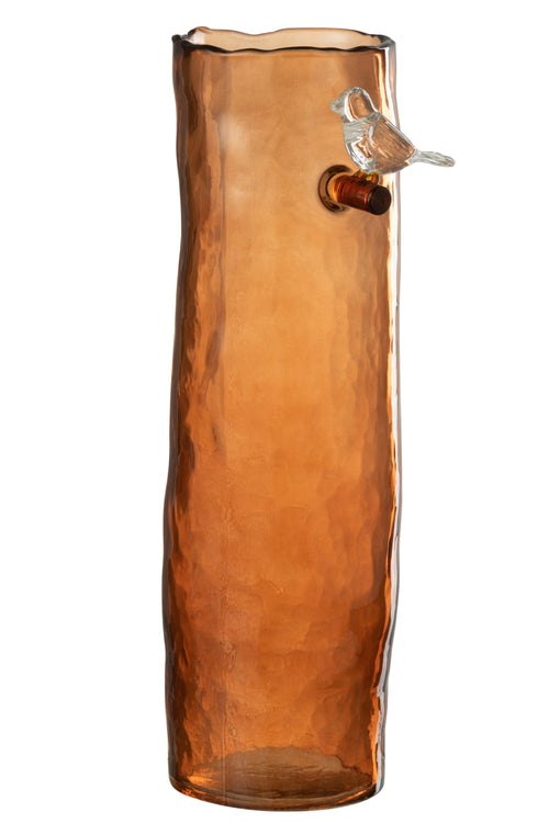 J-Line vaas Lang Vogel - glas - oranje - large - 32 cm hoog - vtwonen shop