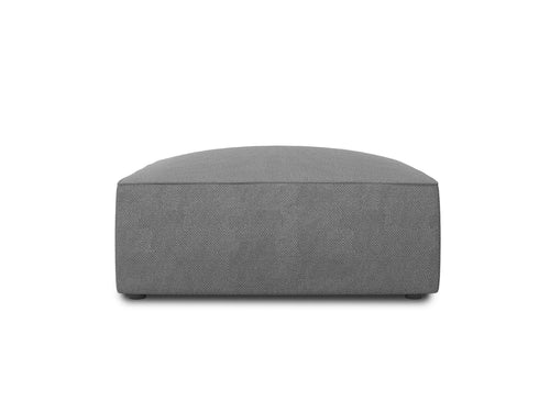 Micadoni Poef Ruby structurele stof, grijs - 93x93x40cm