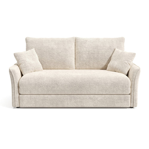 Premium Interiors - Slaapbank CHERY - getextureerd fluweel crème 176.5cm