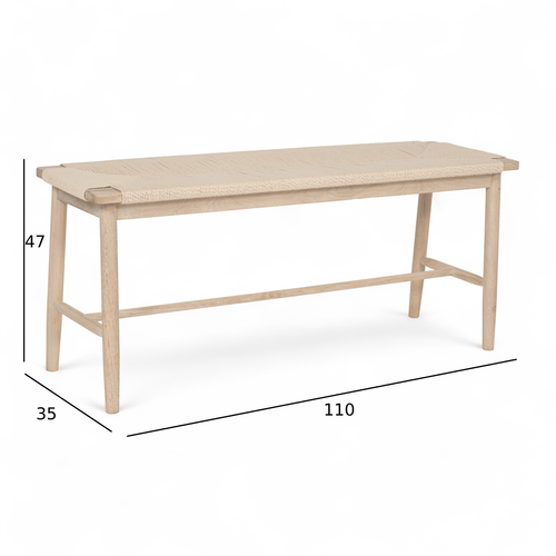 Furnhouse bankje Prime - Witte olie - 35x110x47