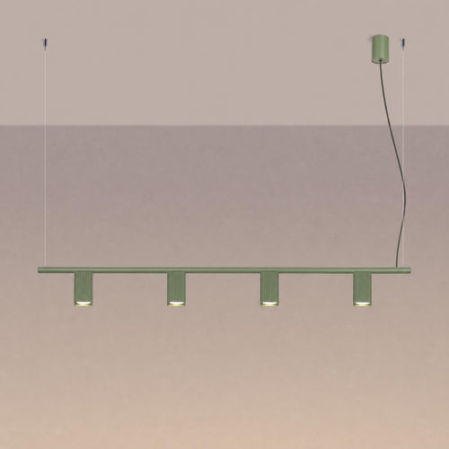 Sollux Lighting Kroonluchter RAYO 4 olijfgroen - 122x6x208cm