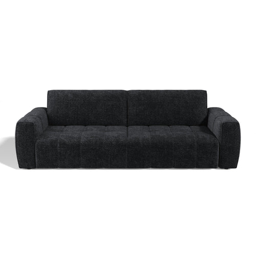 Sia Home - Rechte bank BARI - Chenille fluweel - Donker antraciet - 258cm - vtwonen shop
