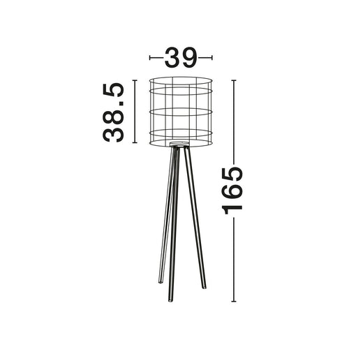 Nova Luce PLETTE Statief vloerlamp naturel, zwart E27 1x12W