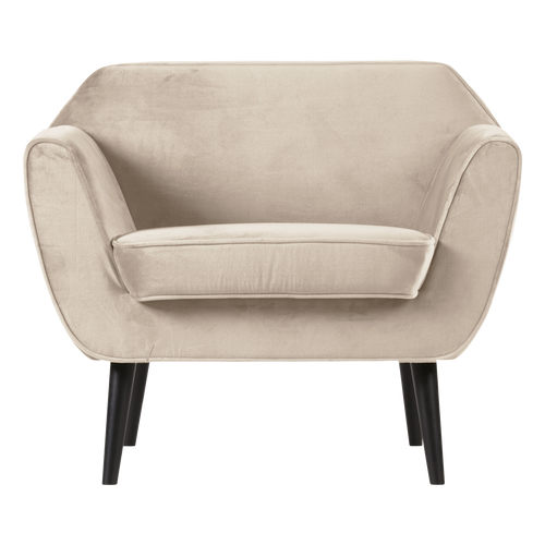 WOOOD fauteuil Rocco - Velvet - Off White - 75x92x81