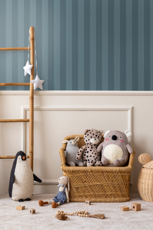 Sanders & Sanders behang strepen blauw - 50 x 900 cm - 935392