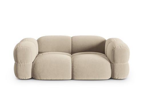 Cosmopolitan Design Bank Loretto 3-zits, flueel lichtbeige - 100x210x68cm