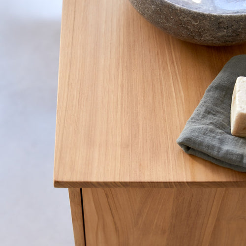 Tikamoon Massief teakhouten badmeubel 125 cm - Naturel - vtwonen shop