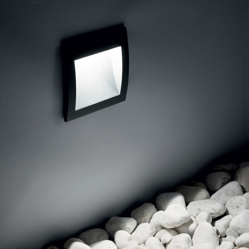 LED Buiten Vierkante Inbouw Wandlamp Wit IP65, 3000K