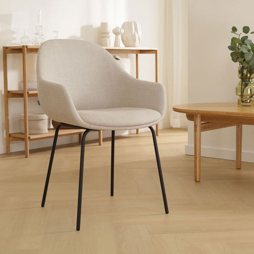 Nolon Nora-Mae Eetkamerstoelen Set van 2 - Beige - Zwarte Poten - vtwonen shop