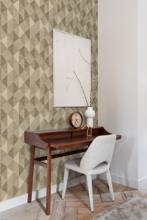 Origin Wallcoverings behang grasweefsel in grafisch 3D motief beige - 50 x 900 cm - 347884 - vtwonen shop