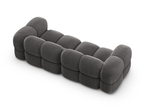 Cosmopolitan Design Bank Loretto 4-zits, flueel grijs - 100x250x68cm