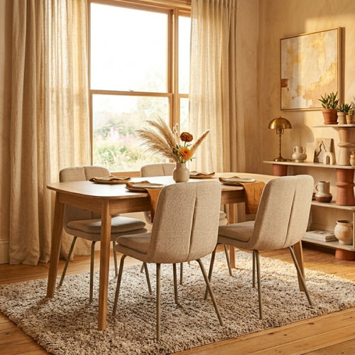 Calicosy - Stoelen set van 4 LYSA - beige 64,5x48x85 cm