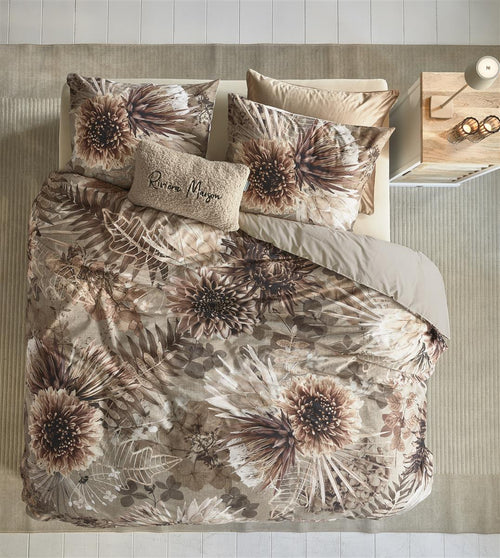 Rivièra Maison - Protea dekbedovertrek - Tweepersoons - 200x200/220 cm - Zand - vtwonen shop
