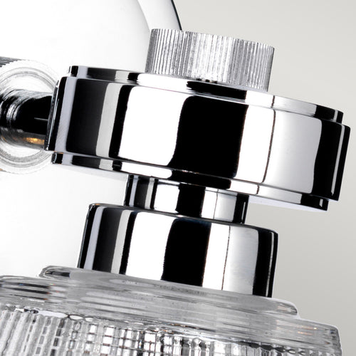 Elstead Gunnislake - 1 Lichte Wandlamp Gepolijst Chroom Glas IP44, G9
