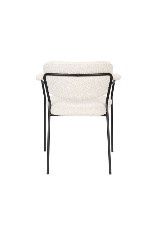 Housecraft Living Jolien Eetkamerstoelen armleuning Zwart/Bouclé - Set van 2 - vtwonen shop