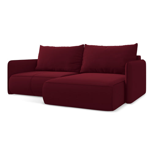 LaMiaSofa hoekbank rechts Palermo - velours - bourgondië - 207x148x86