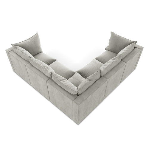 LaMiaSofa Modulaire hoekbank Ravenna - textuurstof - lichtgrijs - 255x255x77