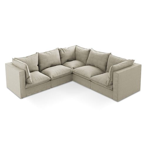LaMiaSofa Modulaire hoekbank Ravenna - bouclé - taupe - 255x255x77