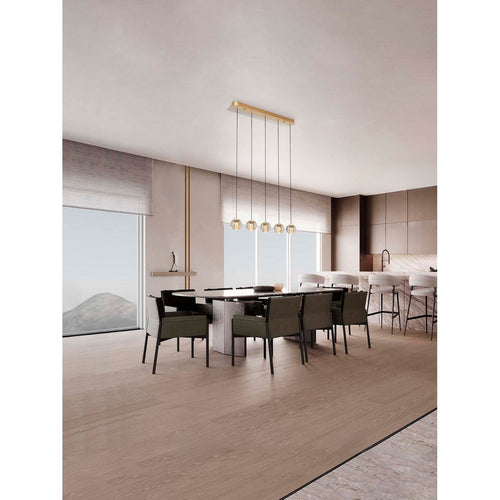 Nova Luce LICIO Hanglamp voor in de vorm van een bar, goudkleurig, Triac dimbaar, LED, 16W, 832lm, 3000K