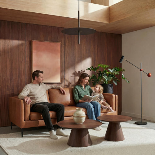 Furnhouse 3-zitsbank Valencia - Cognacbruin - Leer - 88x220x101