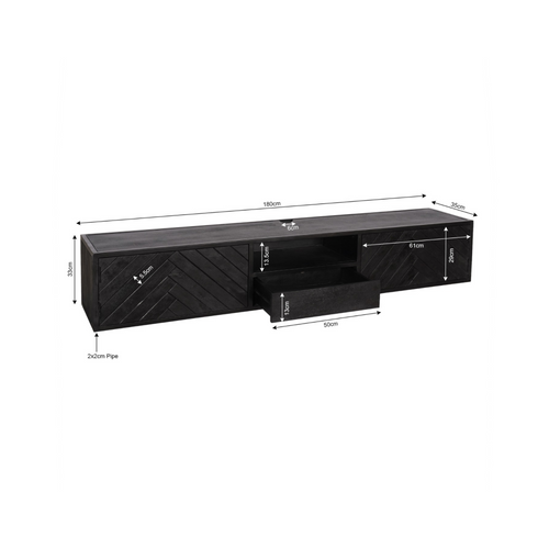 Starfurn  tv meubel New York - zwart - 35x180x33cm
