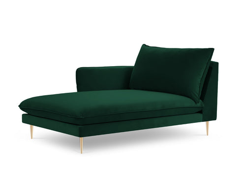 Cosmopolitan Design linker meridiaan Vienna flueel, flessengroen - 170x110x95cm