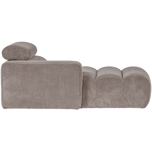 WOOOD chaise longue element arm links Novi - Ribstof - Zand - 86x109x173 - vtwonen shop