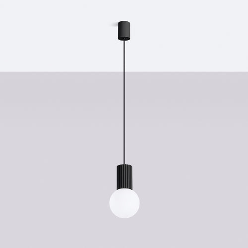 Sollux Lighting Hanglamp HALO 1 zwart - 12x12x120cm