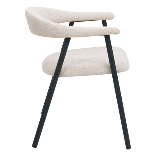 Giga Meubel Eetkamerstoel Mila - Beige/Zwart - 56x54x76cm - Set van 2 - vtwonen shop