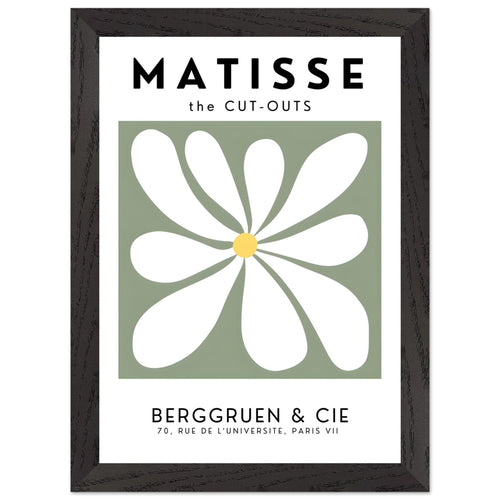 Artfulprints Poster met Lijst Matisse – Floral motion   - A4 21x29.7 cm - Grijs