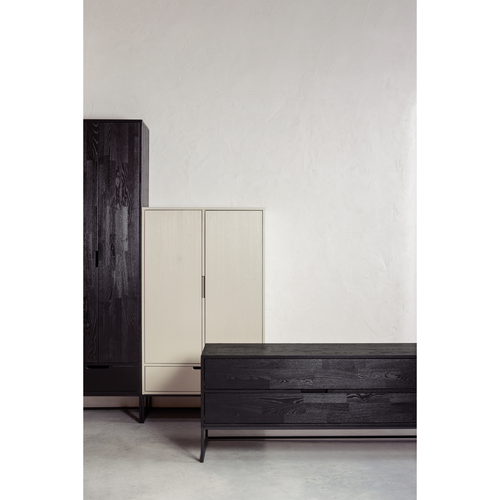 WOOOD hoge kast Silas - Essen - Blacknight - 210x60x36 - vtwonen shop