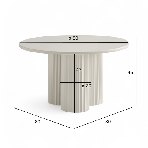 Furnhouse salontafel set Flow - Crème wit - Ø 50/80 cm