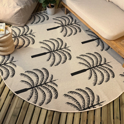 Rond buitenkleed Oase zwart/wit - Interieur05 - 240 x 240 cm