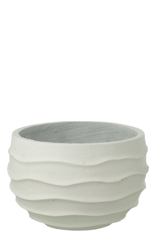 J-Line bloempot Golf + Buiten zand - steen - wit - small
