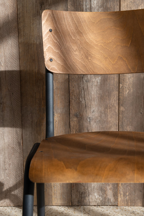 J-Line stoel - hout/metaal - bruin - vtwonen shop