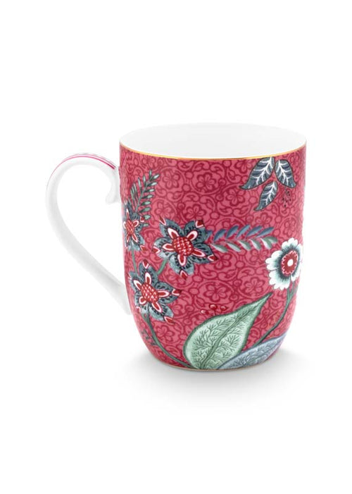 Pip Studio Flower Festival Mokken - Servies - Set van 4 Kleine Kopjes - Donkerroze - 145ml - vtwonen shop