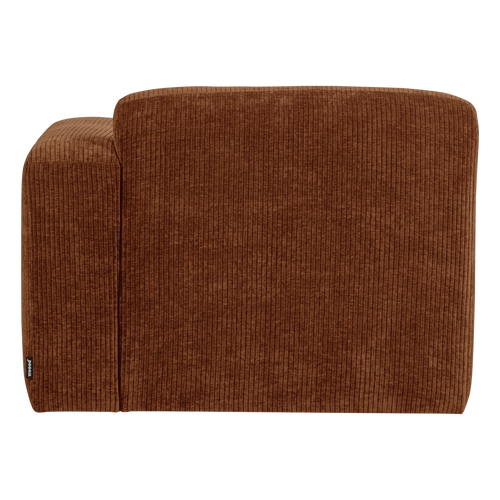 WOOOD 1-zits bank arm rechts Mojo Base - Ribstof - Roestbruin - 74x105x97