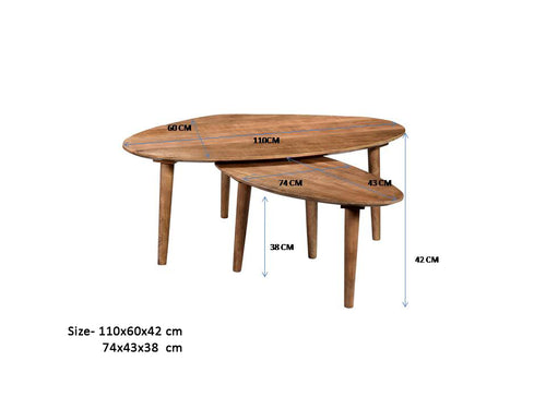 Livingfurn salontafel Xavier - set of 2 - mangohout - vtwonen shop