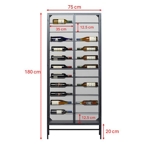 Kare Design Flessenhouder Porto 180x75cm zwart