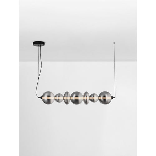 Nova Luce BALLY Hanglamp voor aan het plafond, matzwart of rookgrijs, Triac dimbare LED, 40W, 2800lm, 3000K