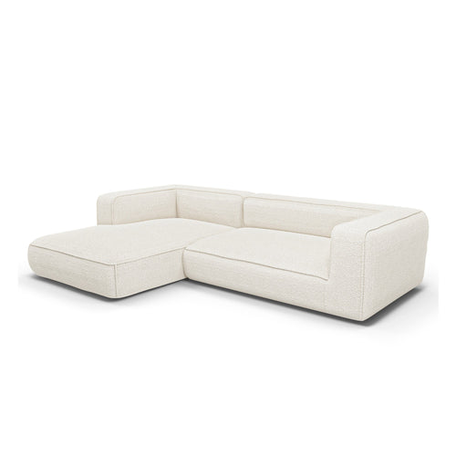 Premium Interiors - Linkerhoekbank SOFIA - bouclette crème 280cm
