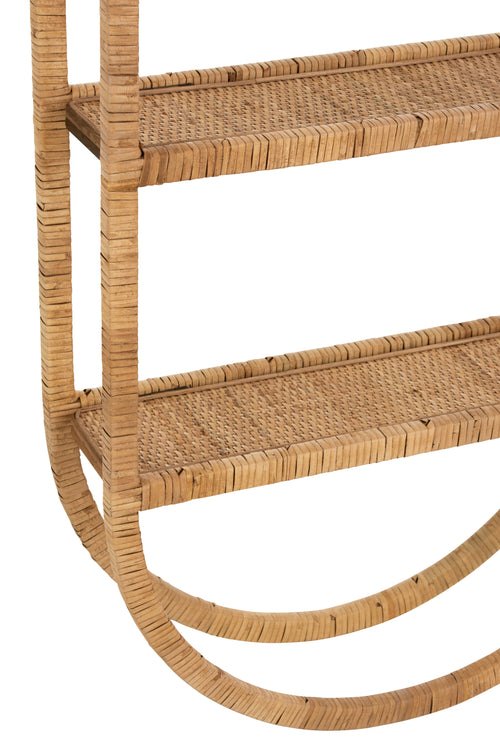 J-Line wandrek Ovaal 3 planken Plooibaar - rotan - naturel