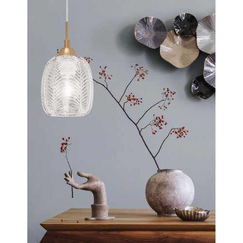Merano Etobicoke Koepel Hanglamp Plafondlamp Helder Glas, Satijn Goud Metaal LED E27
