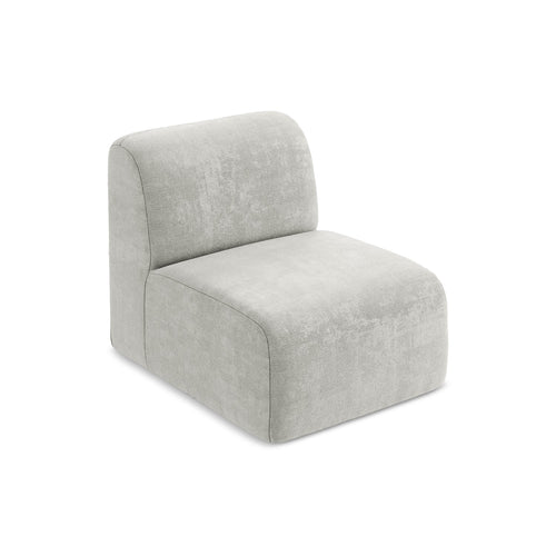 LaMiaSofa Bankmodule midden Cervo - chenille stof - lichtgrijs - 70x94x75