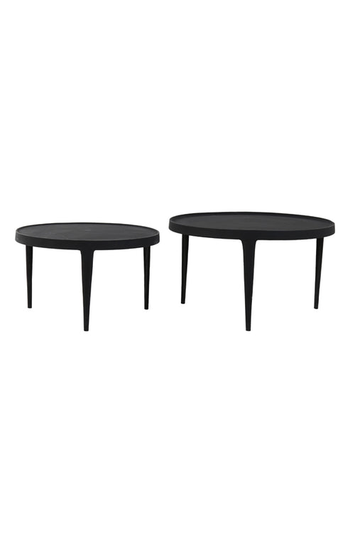 Light & Living salontafel TOBIAS - Ø75x44cm - zwart - Set van 2