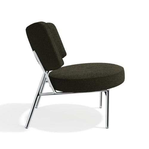 Sia Home - Salonstoel IGGY - bouclé-stof kaki 60cm