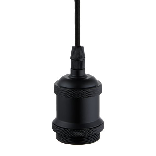 Lighto | Pendel Mat Zwart | Inclusief Lichtbron Helder | Vintage | 1.5m Snoer | Met Plafondkap - vtwonen shop