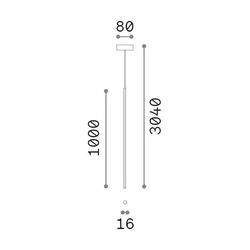 Ideal Lux LOOK Slanke hanglamp van 100 cm, wit, 1x LED 220lm 3000K