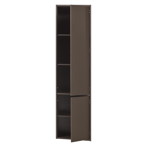 WOOOD smalle opbergkast Meggy - Grenen hout - Middenbruin - 215x55x40
