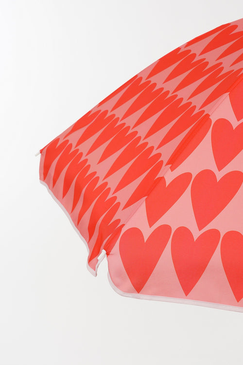 Mica Decorations Heart Strandparasol - H180 x Ø160 cm - Roze - vtwonen shop